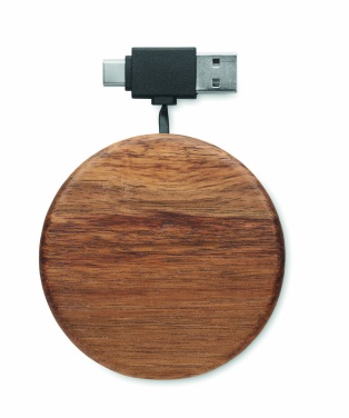 Logotrade business gift image of: Wireless charger in acacia 15W