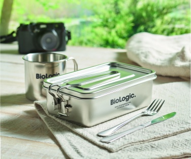 Logo trade business gifts image of: Stainless steel lunch box