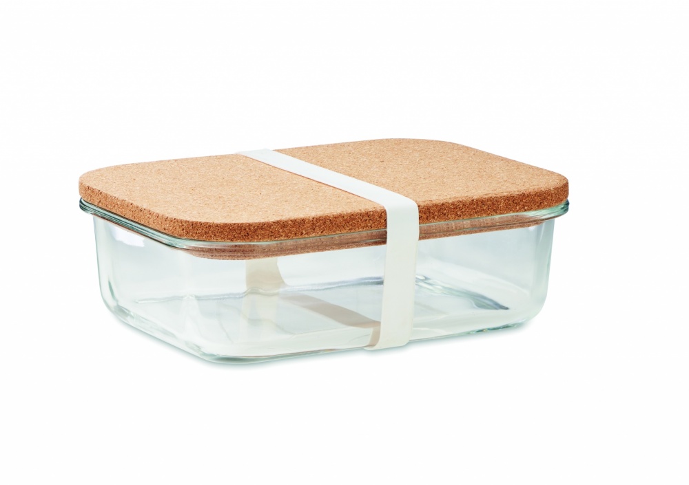 Logo trade corporate gifts image of: Glass lunch box with cork lid