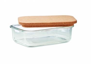 Logo trade promotional merchandise picture of: Glass lunch box with cork lid