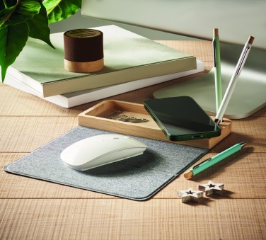 Logo trade business gift photo of: Wireless charger in bamboo 15W