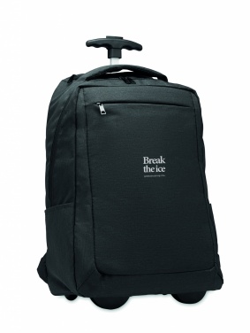 Logo trade corporate gifts image of: A portable backpack trolley with wheels, made of 600D RPET polyester
