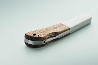 Logo trade promotional giveaway photo of: Foldable knife in acacia wood