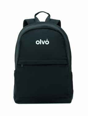 Logo trade promotional gifts picture of: A 15-inch laptop backpack made of recycled pre-consumer cotton and recycled polyester with customizable printing.