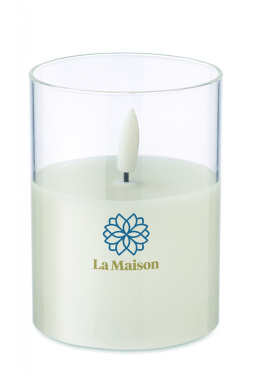 Logo trade advertising products image of: LED wax candle in glass holder