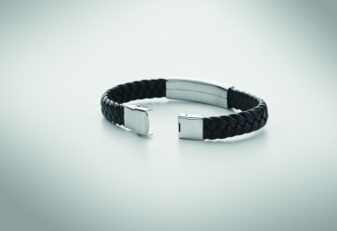 Logo trade promotional merchandise picture of: Braided faux leather bracelet