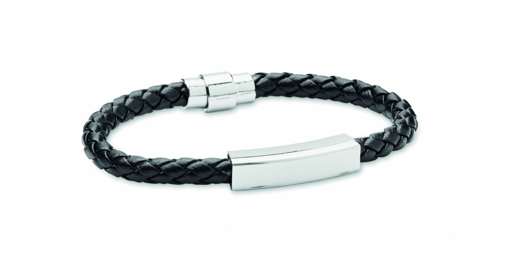 Logo trade promotional giveaway photo of: Braided faux leather bracelet