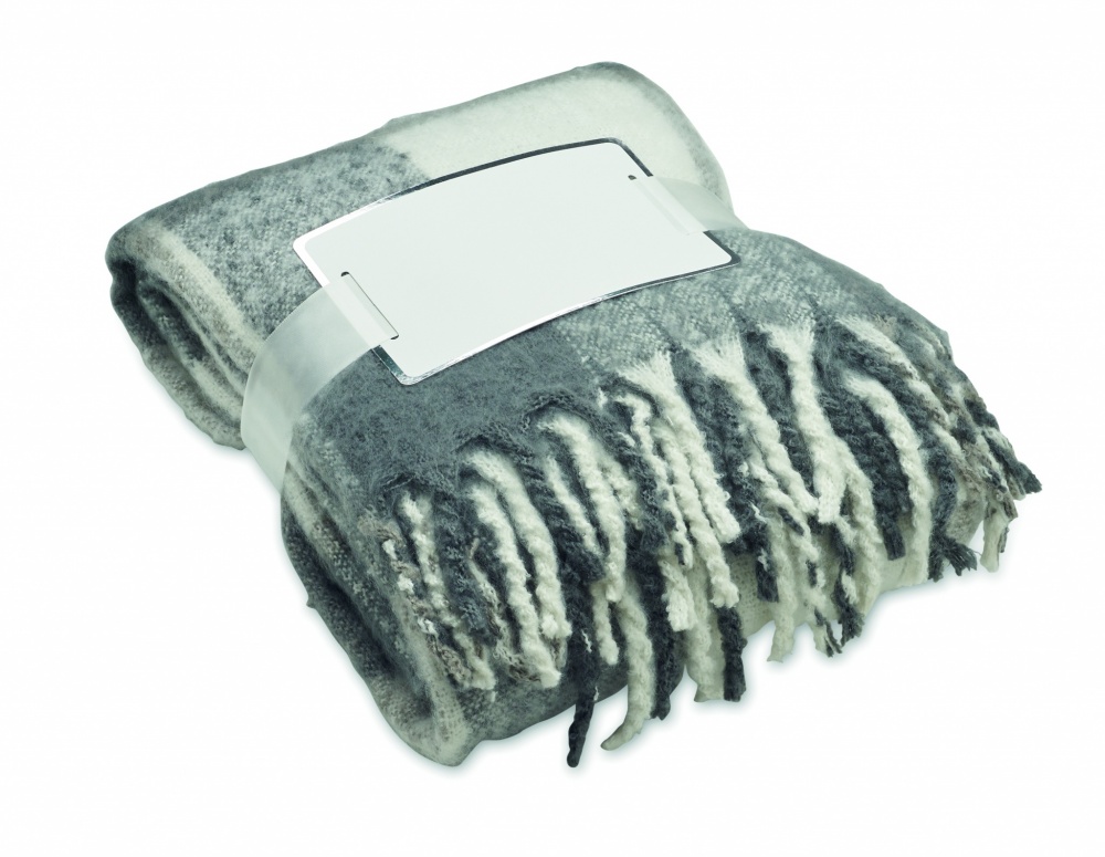 Logo trade promotional gift photo of: Chequered mohair blanket