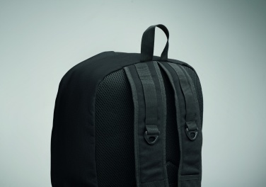Logo trade promotional giveaway photo of: A 15-inch laptop backpack made of recycled pre-consumer cotton with customizable printing