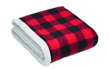 Logo trade corporate gifts image of: RPET sherpa fleece blanket