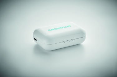 Logo trade business gifts image of: TWS earbuds with charging base