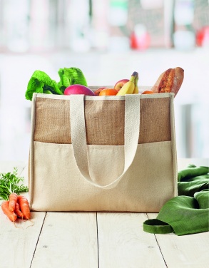 Logotrade promotional giveaway picture of: Jute and canvas cooler bag