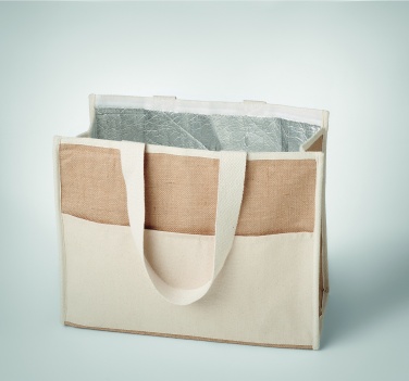Logo trade promotional gifts picture of: Jute and canvas cooler bag