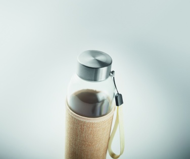 Logo trade promotional giveaways image of: Glass bottle in pouch 500ml