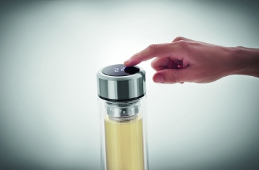 Logo trade promotional merchandise photo of: Bottle with touch thermometer