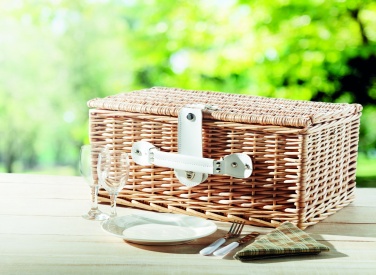 Logo trade promotional merchandise image of: Wicker picnic basket 2 people