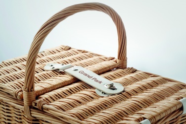 Logo trade promotional giveaways image of: Wicker picnic basket 4 people