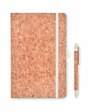 Logo trade promotional items image of: A5 cork notebook with pen
