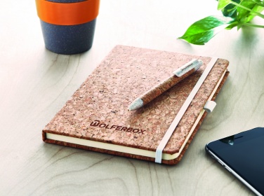 Logo trade promotional gifts picture of: A5 cork notebook with pen