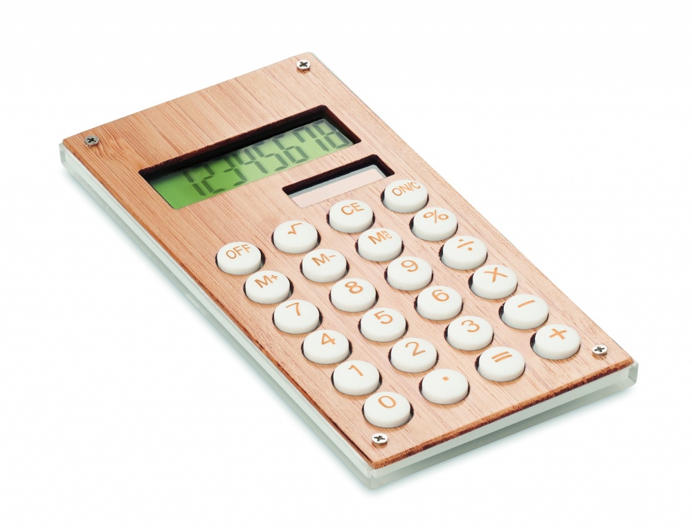 Logo trade advertising products image of: 8 digit bamboo calculator