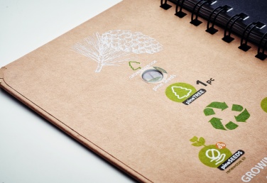 Logo trade promotional items picture of: A5 Pine tree GROWNOTEBOOK™