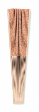 Logo trade promotional item photo of: Wood hand fan with cork fabric