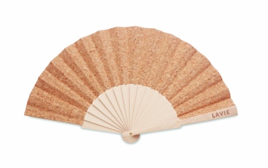 Logotrade advertising products photo of: Wood hand fan with cork fabric