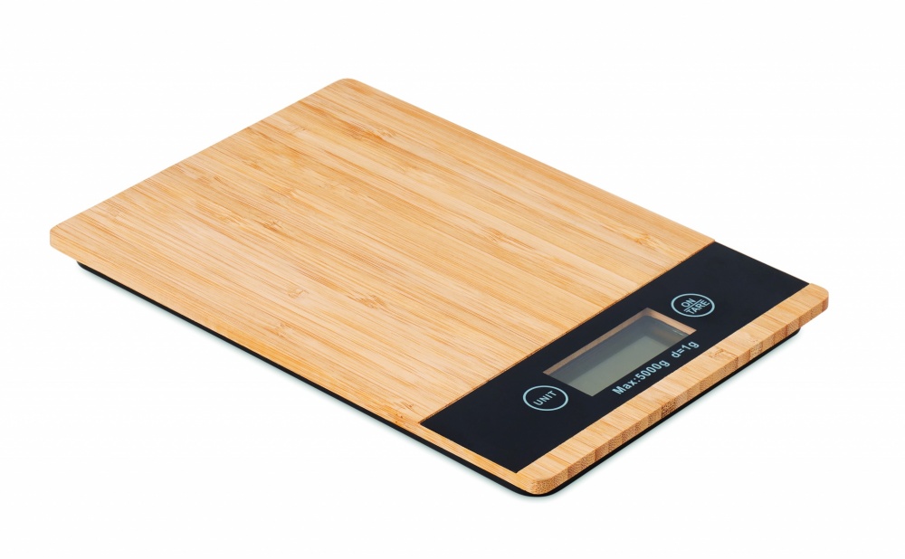 Logo trade promotional merchandise image of: Bamboo digital kitchen scales