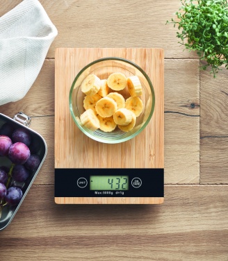 Logo trade promotional products image of: Bamboo digital kitchen scales