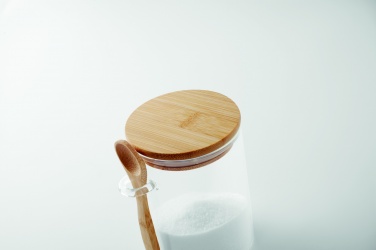 Logo trade promotional merchandise photo of: Glass jar with spoon 600 ml