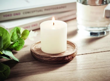 Logotrade promotional gift picture of: Candle on round wooden base