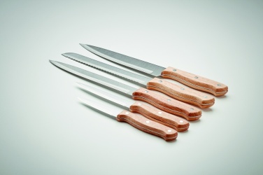 Logo trade promotional merchandise picture of: 5 piece knife set in base