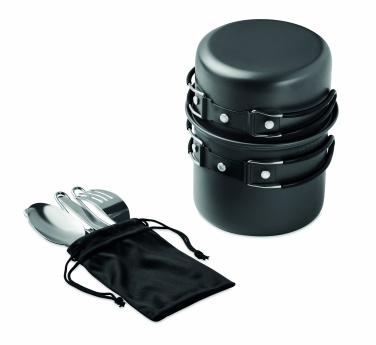 Logo trade promotional gifts picture of: 2 camping pots with cutlery