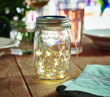 Logo trade promotional giveaways image of: Solar mason jar outdoor lamp
