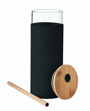 Logotrade promotional merchandise picture of: Glass tumbler 450ml bamboo lid