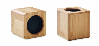 Logo trade promotional gift photo of: Set of Bamboo wireless speaker