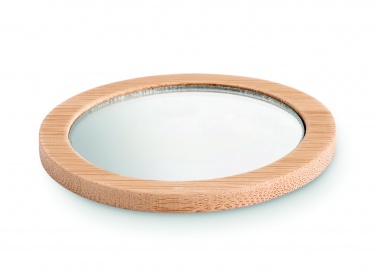 Logo trade corporate gifts image of: Bamboo make-up mirror