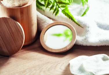 Logotrade promotional giveaway image of: Bamboo make-up mirror