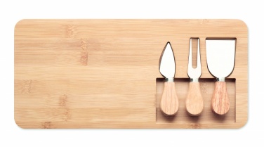 Logo trade promotional giveaway photo of: Bamboo Cheese board set Leipzig