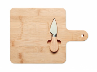 Logo trade business gift photo of: Cheese board set in bamboo Bremen