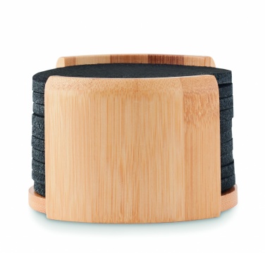 Logotrade promotional merchandise picture of: RPET coasters in bamboo holder