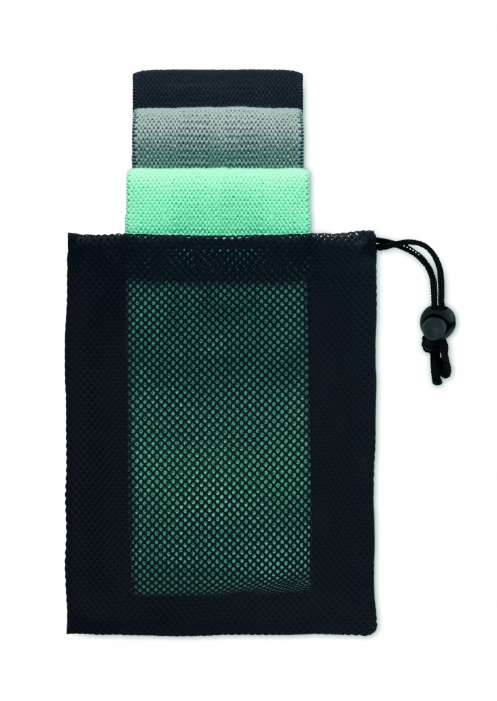 Logo trade promotional item photo of: Set of 3 fitness bands in pouch