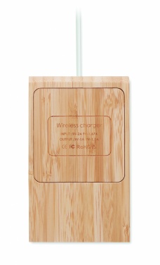 Logotrade promotional merchandise image of: Bamboo wireless charger  10W ODOS