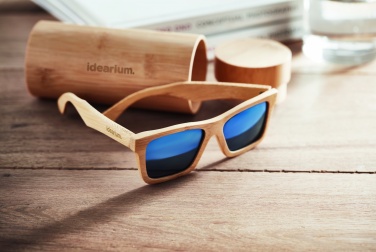 Logo trade corporate gift photo of: Sunglasses and case in bamboo KEILA