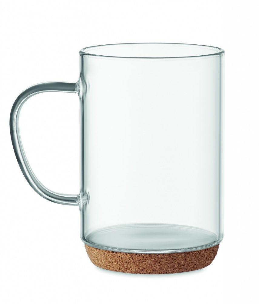 Logotrade advertising product picture of: Glass mug 400ml with cork base
