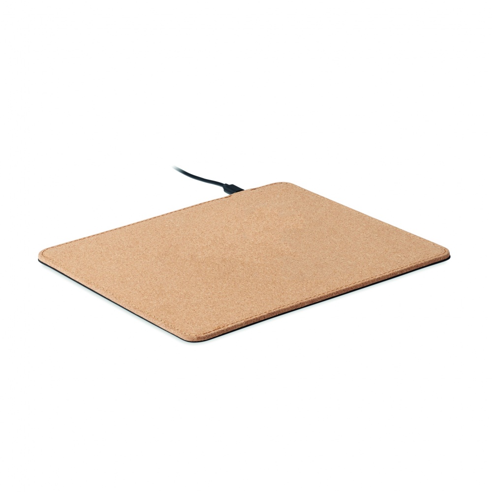 Logotrade promotional products photo of: Cork mouse mat charger 15W