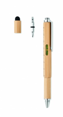 Logotrade corporate gift image of: Spirit level pen in bamboo