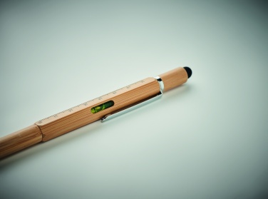 Logo trade promotional merchandise picture of: Spirit level pen in bamboo