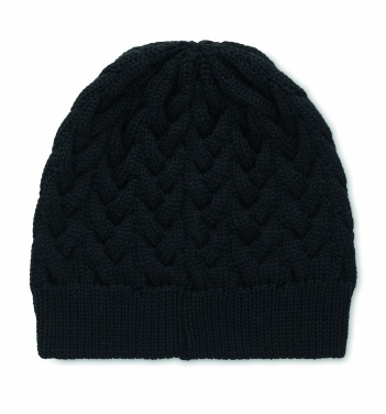 Logotrade advertising products photo of: Cable knit beanie in RPET