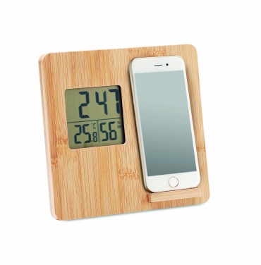 Logo trade promotional giveaway photo of: Bamboo weather station 10W